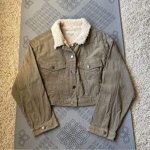 HYFVE Cropped Sherpa Lining Corduroy Jacket Size Medium